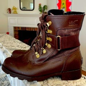 Kids Sorel leather brown boots - US size 4